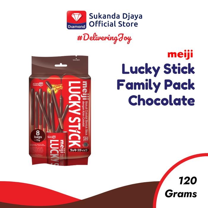 

4ZMI Meiji Lucky Stick Biscuit Family Pack Choco Snack Ringan 120 Gr