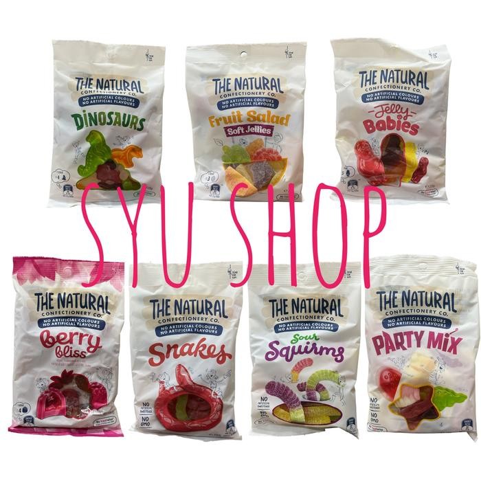 

4ZMI The Natural Confectionery Co Sour Squirms Snakes Dinosaurs Jelly