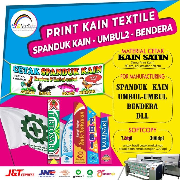 ASLI Cetak Spanduk Kain Satin Satuan /Bendera /Umbul2 /Pecel Lele /PerMeter READY STOCK