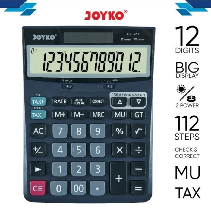 

KALKULATOR JOYKO CC 27 12 DIGIT CALCULATOR BIG DISPLAY CC27 ANTI SLIP