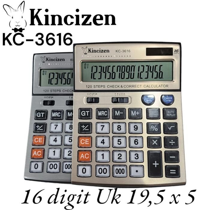 

KINCIZEN KALKULATOR DAGANG 16 DIGIT KC-3616