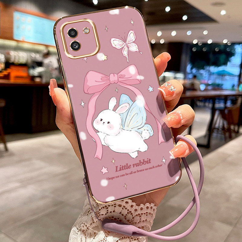 Casing Hp Untuk Samsung Galaxy A03 A03s A03 Core Case Casing Kelinci putih kecil HP Cesing Silikon S