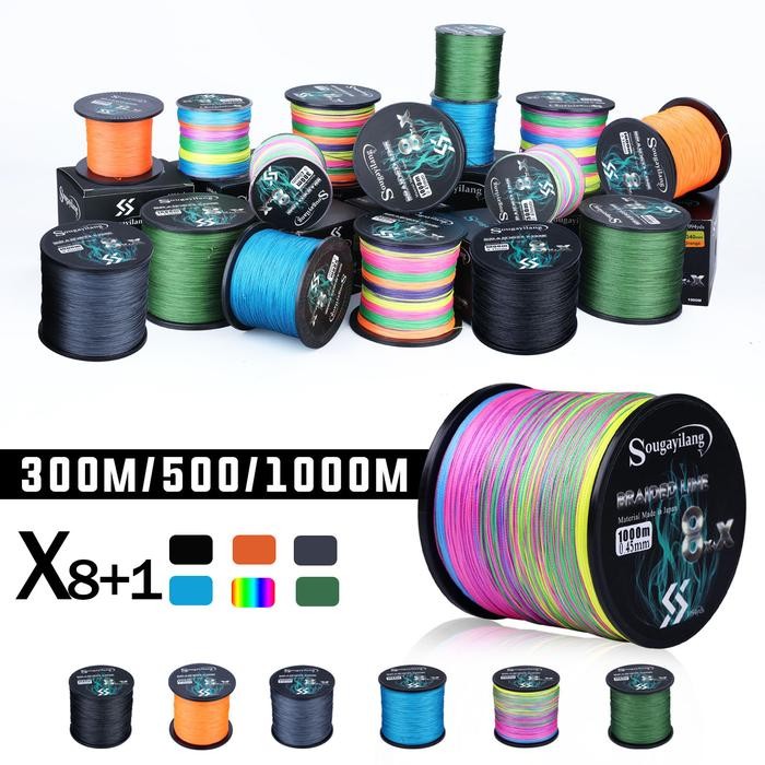 SougayilangSenar Pe X9 Benang Pe Super Kuat Pancing 300/500/1000M 9 Helai Kepang Pe Senar Pancing