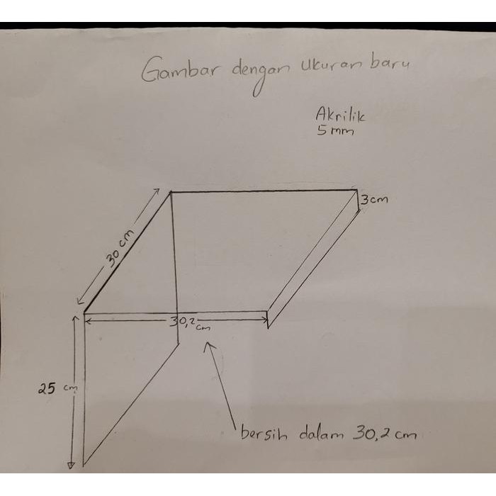 

Acrylic Custom 5Mm Clear Tekuk/Bending. Ukuran Dalam