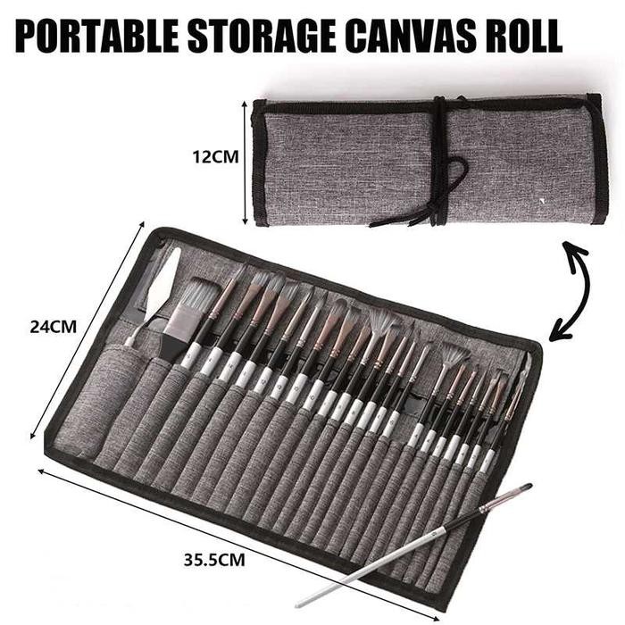 

Art Brush Set Kuas Lukis Cat Air Minyak Set Kuas Lukis Lengkap 24 Pcs