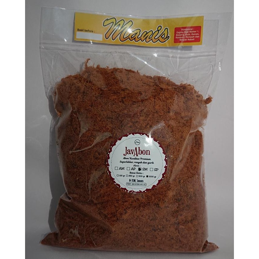 

3YC3 Javabon Abon Sapi Manis/Original (Beef Floss) 1000