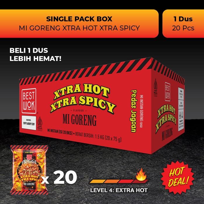 

H48Y Best Wok Mi Goreng Xtra Hot Xtra Spicy Dus 20 Pcs