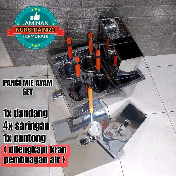 

H48Y Panci Mie Ayam 4 Lubang Set Lengkap/ Dandang Mie Ayam/ Tong Mie Ayam
