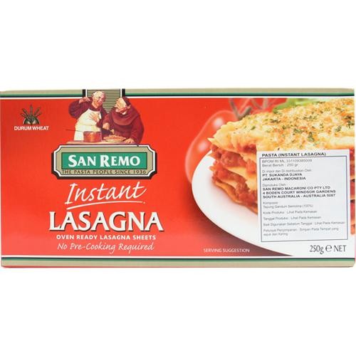 

H48Y San Remo Lasagna Instant Sheets 250Gr