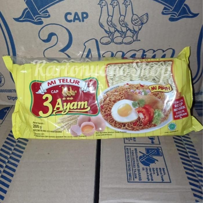 

H48Y Mie Telur Telor Cap 3 Ayam Per Dus Isi 20 Bungkus