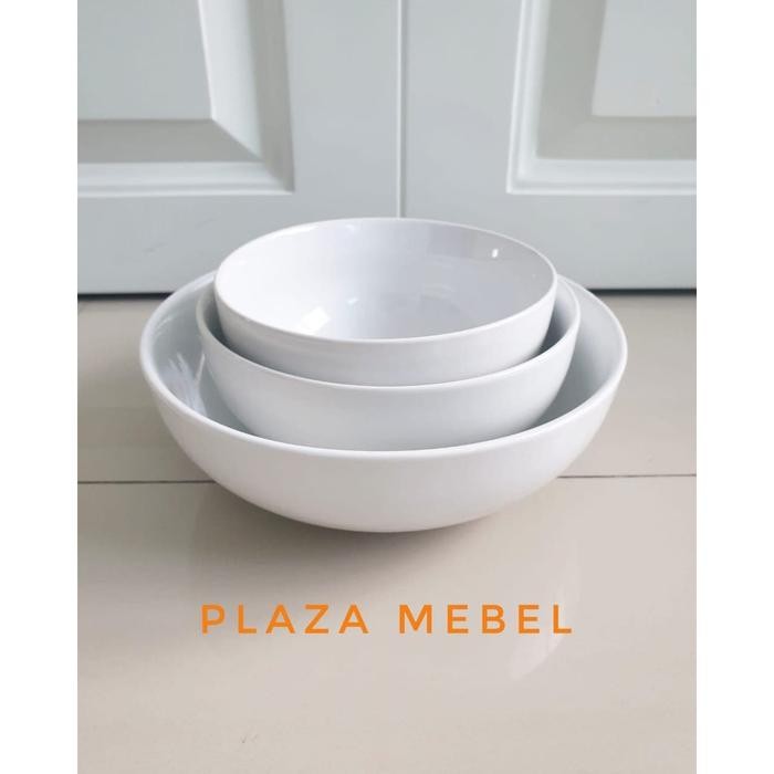 Set Mangkuk Mangkok Sango Putih Polos isi 3 SNI (IMPORT QUALITY)