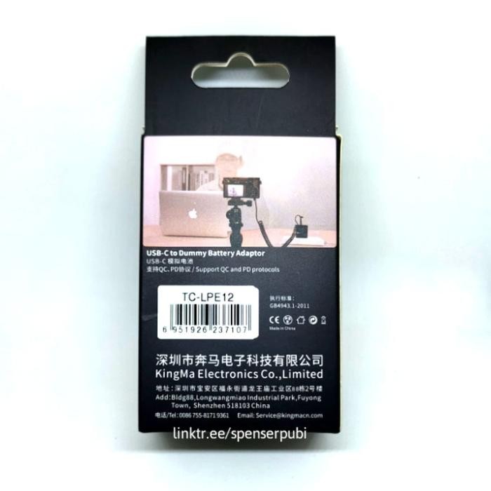 Adapter Dc Coupler Baterai Dummy Canon Lp-E12 Eos M10 M50 M200 M100