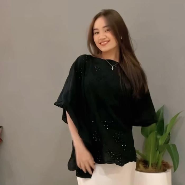 Raia Kaftan Outer Bordir - Kaftan Lebaran - Outer Kaftan-Baju Bordir Wanita Katun Muslim Putih