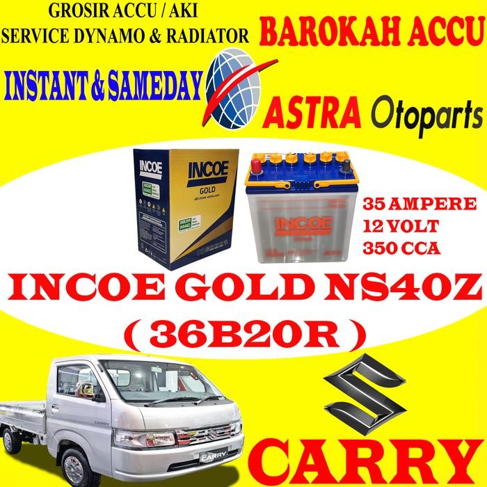 Aki Mobil Suzuki Carry Incoe Gold Ns40Z / 36B20R , 35 Ah