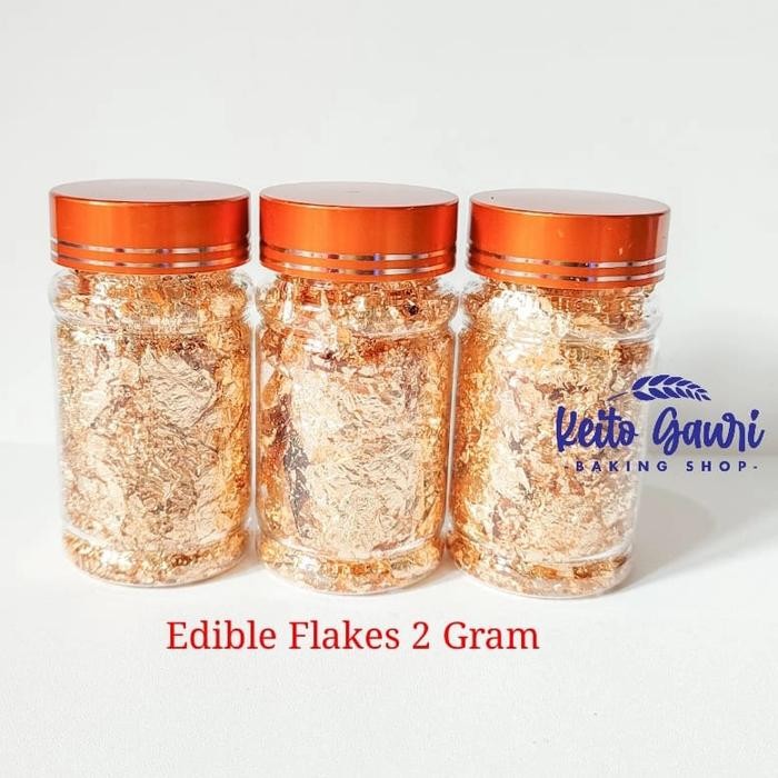

Edible Gold Flakes 2 Gram Hiasan Kue Lembar Emas Bisa Dimakan