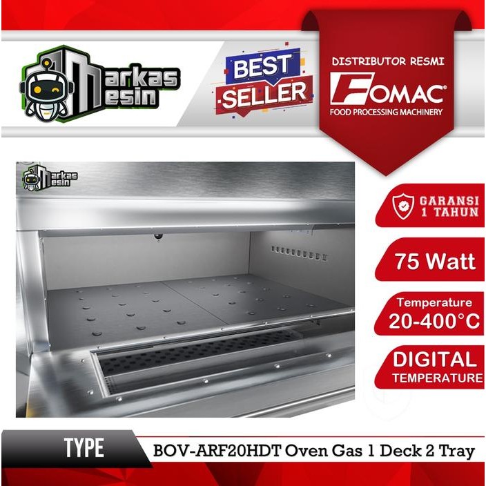 Gas Oven 1 Deck 2 Tray Bov-Arf20Hdt Fomac Digital Temperature