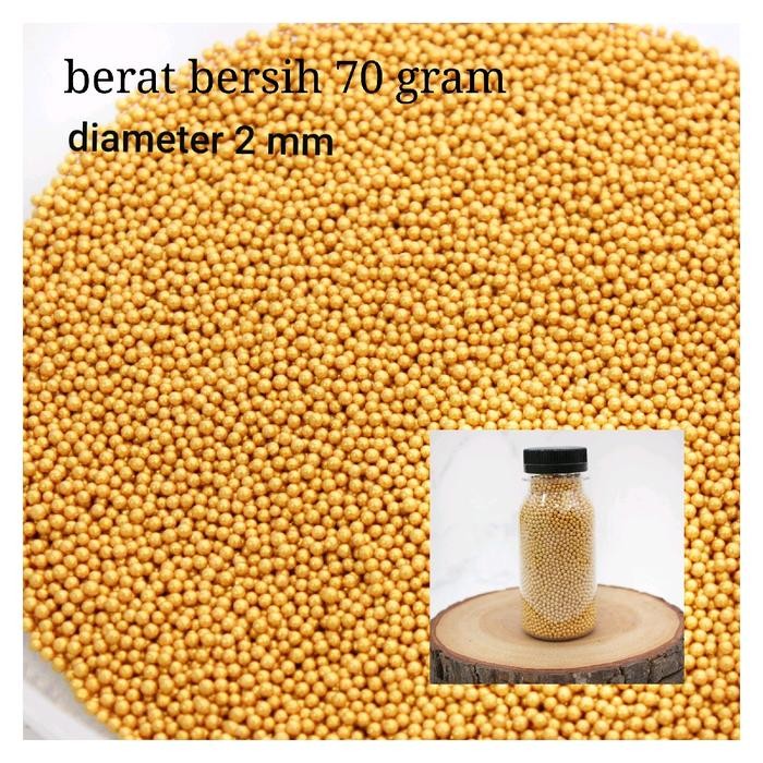 

sugar sprinkle hiasan kue gold 2 mm, baking decoration