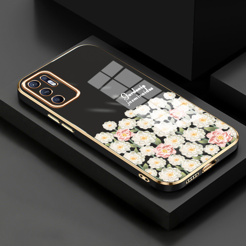 Casing Untuk OPPO Reno 6 4G Reno 6 5G Case Casing Mawar Putih silikon tahan HP Softcase Kasing elect