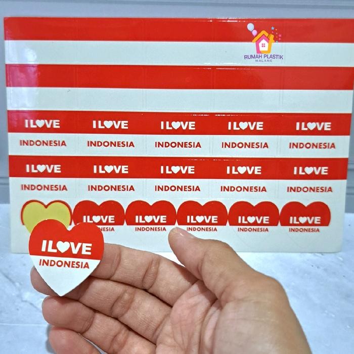 

(Allthebest) 1 lembar isi 25 sticker pipi merah putih sudah di cutting siap pakai aksesoris foto hut