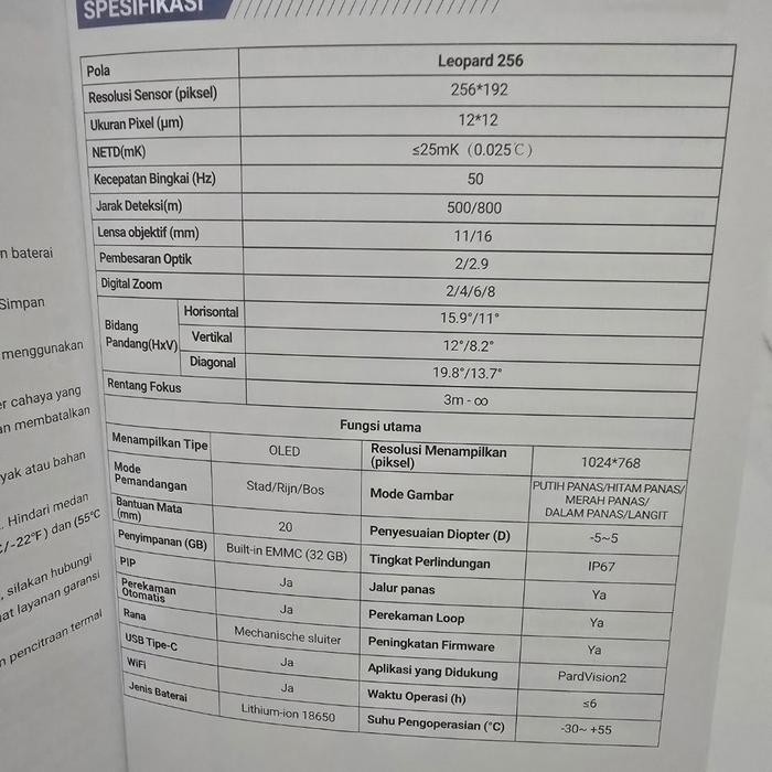 Camera MONOCULAR THERMAL PARD LEOPARD 256