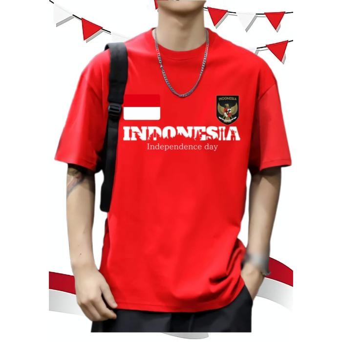 (Allthebest) Kaos pria 17 agustus HUT RI KEMERDEKAAN INDONESIA KAOS AGUSTUSAN PRIA WANITA Baju