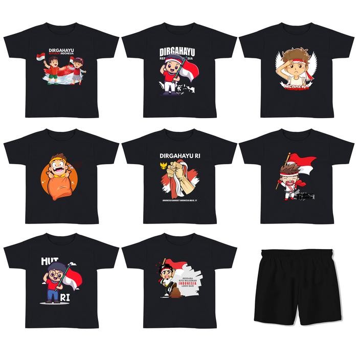 (Allthebest) Kaos Hari Kemerdekaan Indonesia Anak & Dewasa Couple 17 Agustus Kaos Agustusan