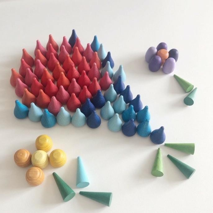 (Allthebest) [LKA] Wooden rainbow loose part, wooden grapat grimms alike, open ended toys