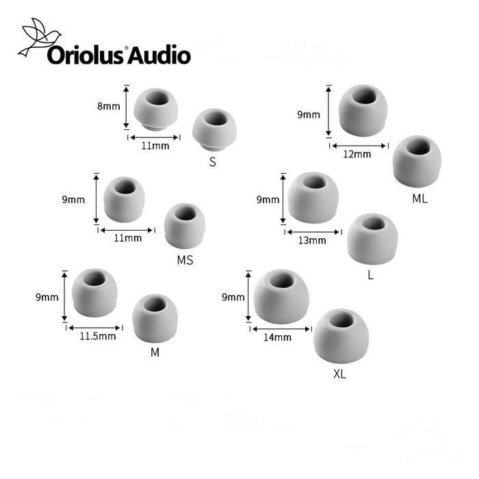 Oriolus Grey Silicone Iem/Tws Eartips