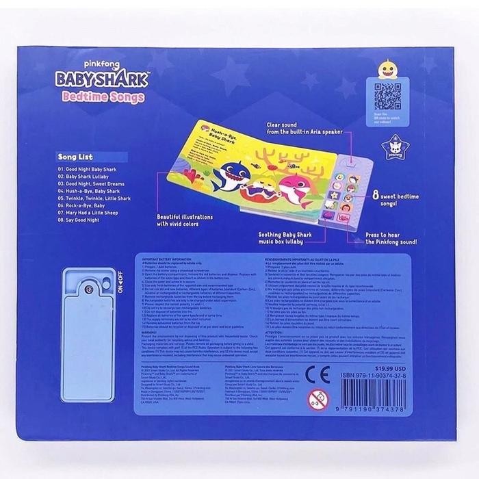Pinkfong Baby Shark Bedtime Songs Sound Book / Buku Lagu / Soundbook