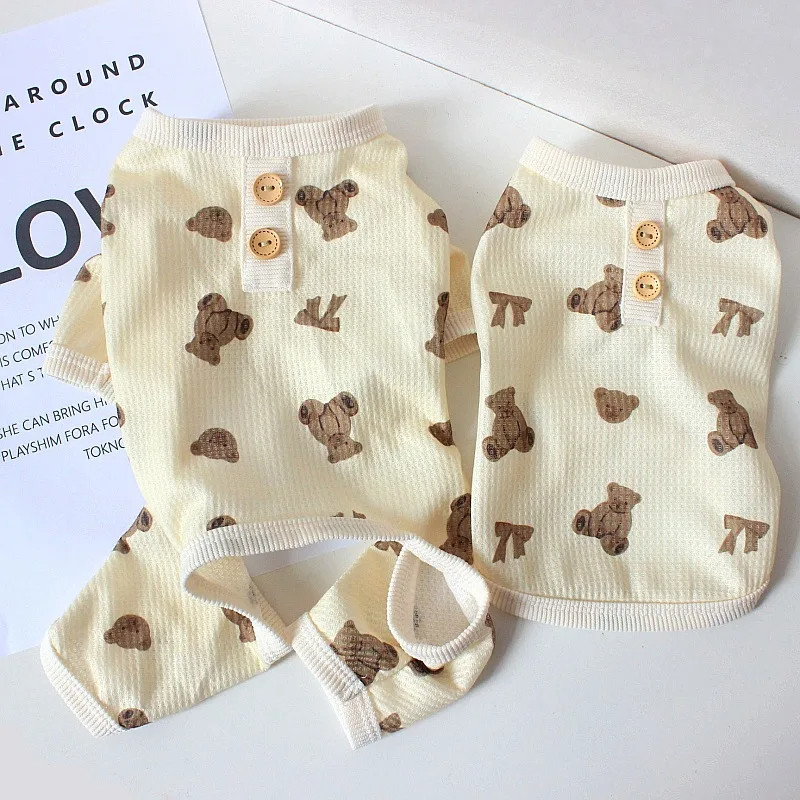 

Pet Dog Jumpsuits Bear Vest Spring Summer Clothes for Teddy French Bulldog Comfort Breathable Puppy