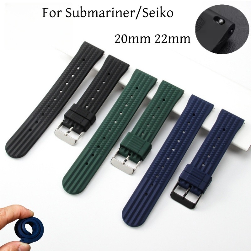 IMPORT HIGH-QUALITY SILICONE WATCH BANDS COMPATIBLE WITH SUBMARINER, SEIKO 007, TURTLE, AND MINI