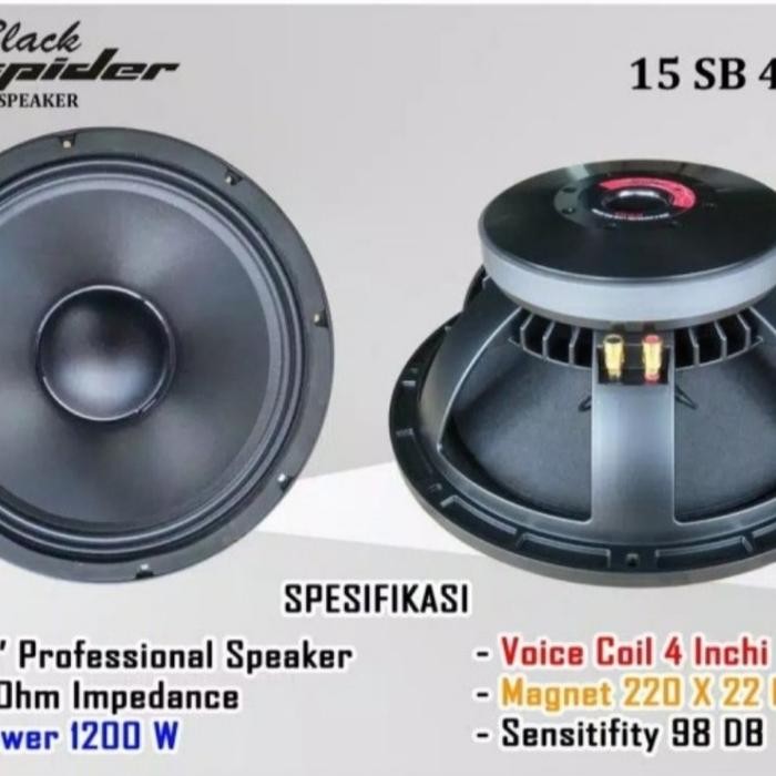 Terbatas Speaker 15Inch 4Inch Coil Black Spider Sb 401Nr Original
