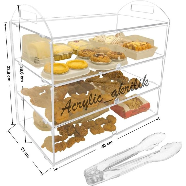 Etalase Kue, Rak Roti akrilik , food display S3