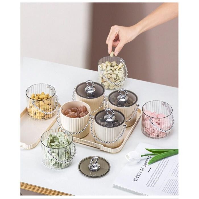 [MS] Toples Kue Kacang Permen Toples Set + Nampan Toples Imlek Lebaran