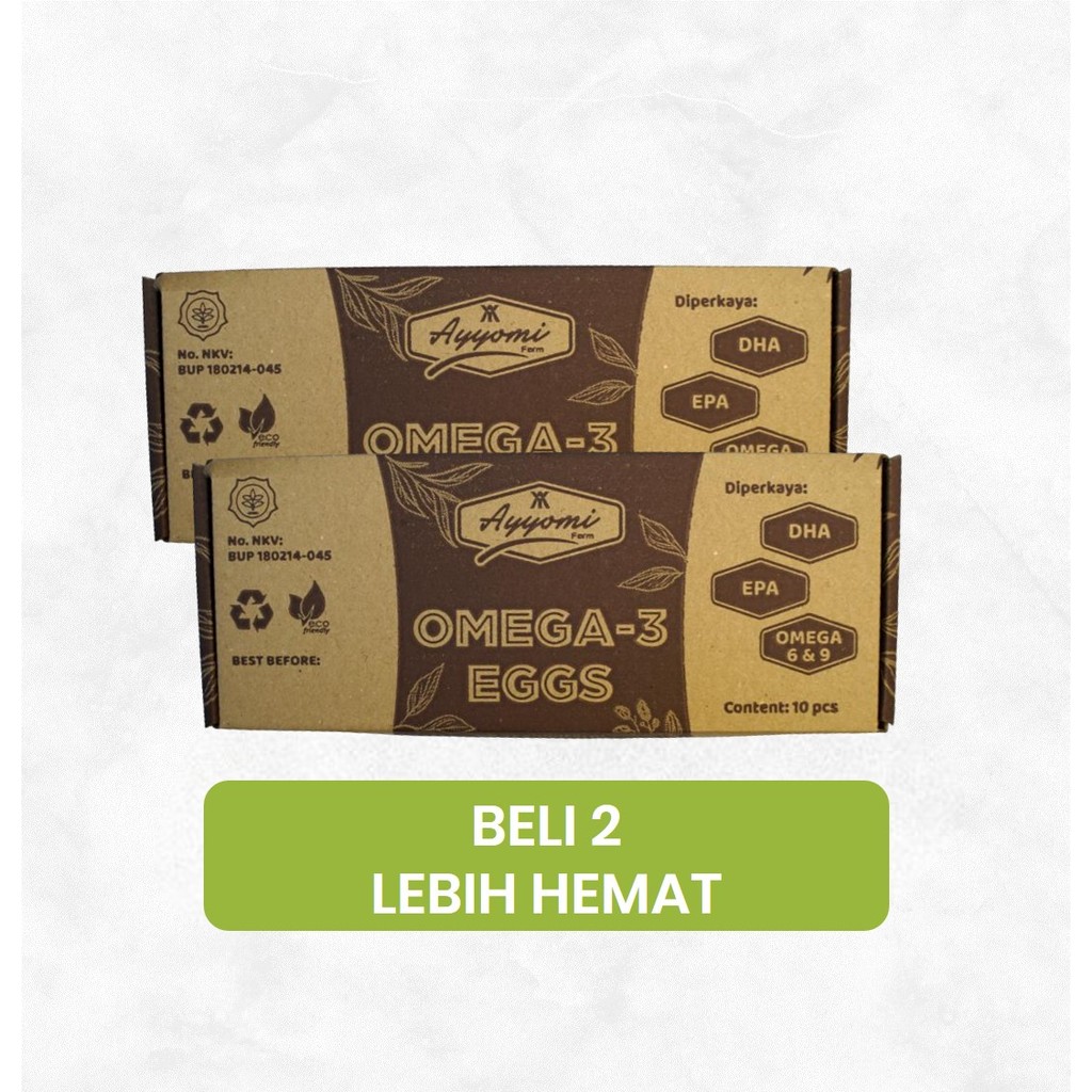 

Bundle - 2 x Ayyomi Telur Ayam Negeri Omega 3 10 pcs 650 gram