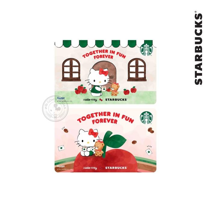 

DISKON [1 Set 2 Kartu] Starbucks Card Indonesia Hello Kitty A House + Big Apple Tiny Chum Paper