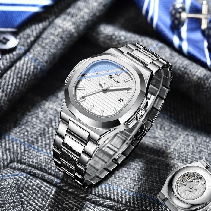 Jam Tangan Pria Unik & Stylish Luxury Stainless Steel Multifungsi Outdoor Digital, Analog, Tanggal,