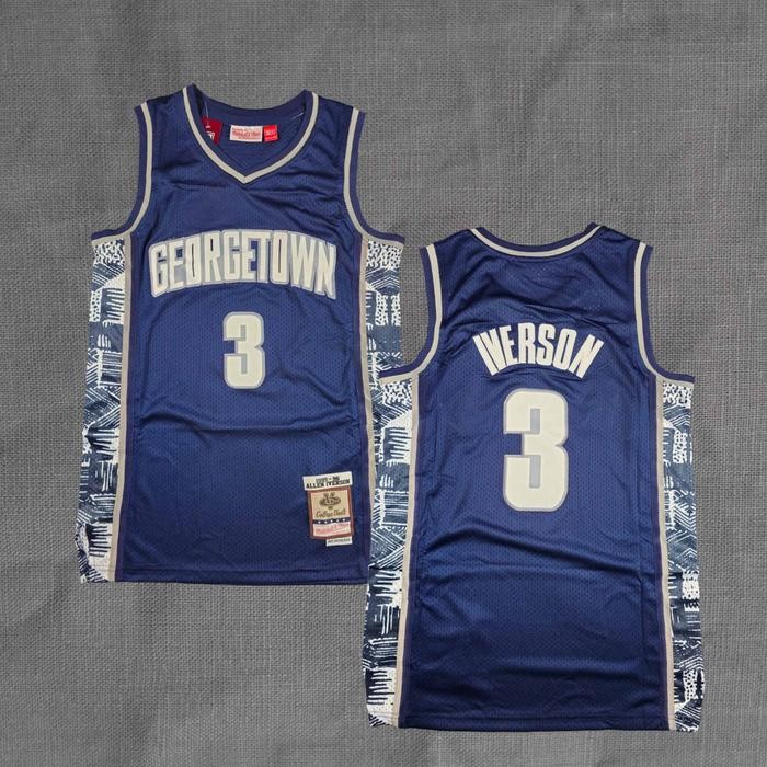 Baju Jersey Basket Classic NBA Allen Iverson Georgetown Navy