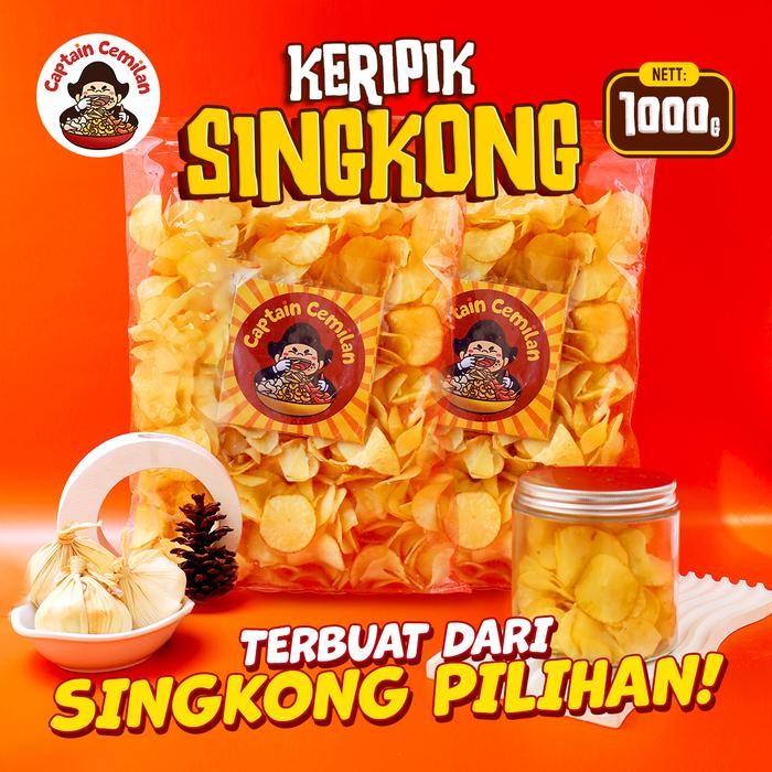 

1 KG - Singkong Original Captain Cemilan food Snacks Makanan Chips Keripik Pedas
