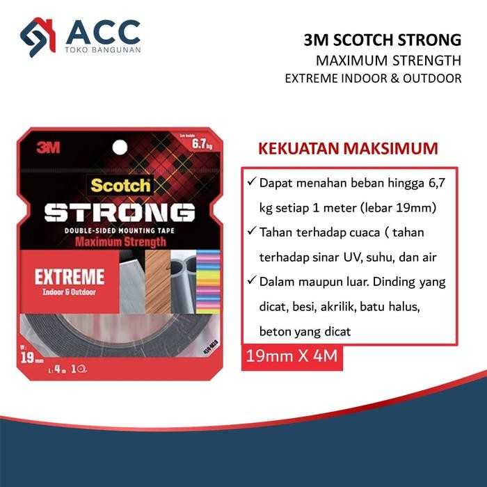 

3M SCOTCH EXTREME Outdoor Indoor Double Tape 19mm x 4 Meter
