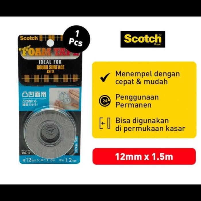 

3M Scotch KH-12 Perekat Permukaan Kasar Double Tape 12mm x 1,5m