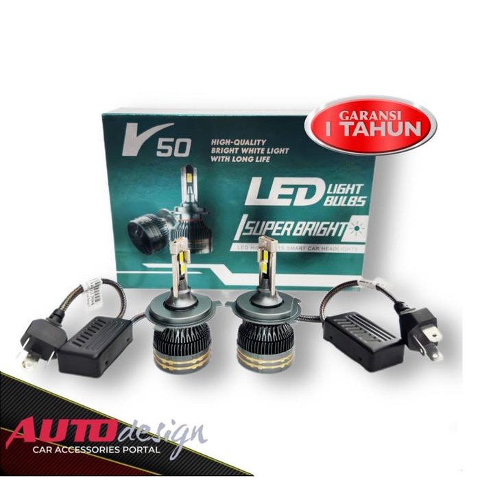 Lampu LED Mobil V50 - 110 Watt H4 H1 H3 H7 H8 H11 H16 9005 9006 9012