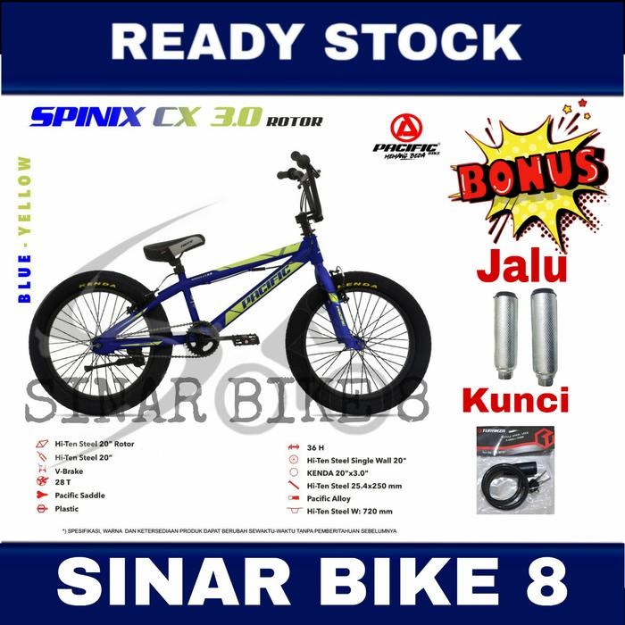 Sepeda Anak 20 Inch Bmx Pacific Spinix Cx 3.0 Ban Besar 20 " X 3.0
