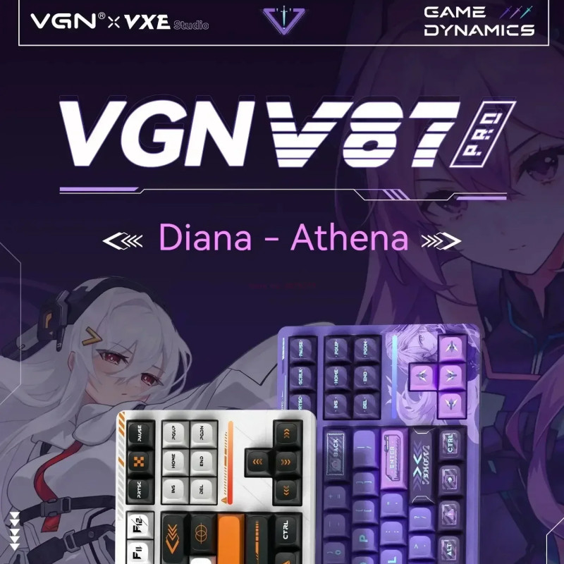 VGN V87pro diana Tri-Mode Gaming Mechanical Keyboard RGB Light 2.4G Wireless Hot Swap Keyboard Custo