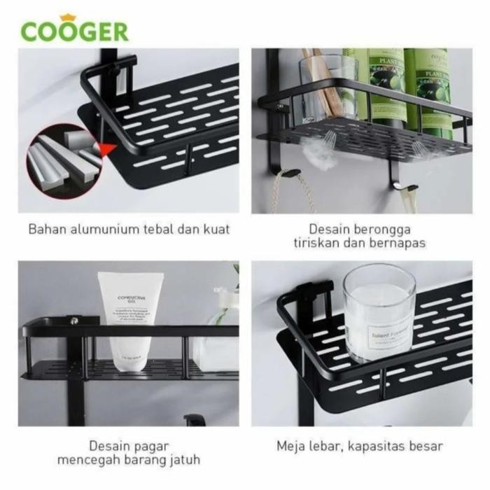 Rak Sabun Kamar Mandi Hitam 2 Susun / Rak 2 Susun Hitam Kamar Mandi