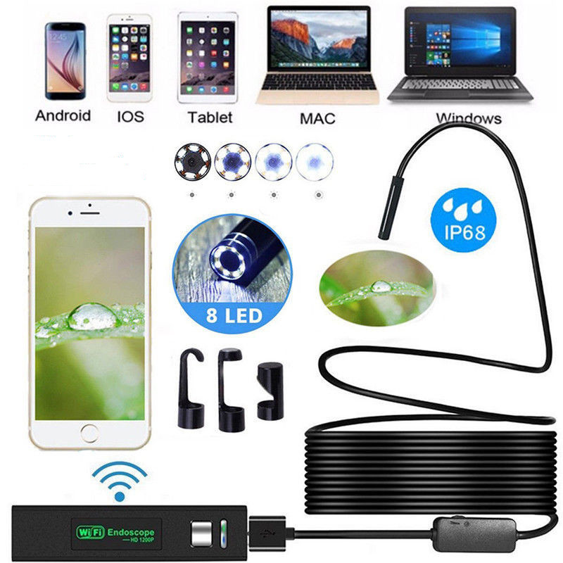 1200P Wireless WIFI Endoscope Camera USB  Borescope for Iphone