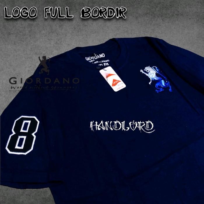 (Allthebest) Kaos Giordano Brended Fulltag Premium/full Bordir singa&angka 8//Kaos unisex cewek