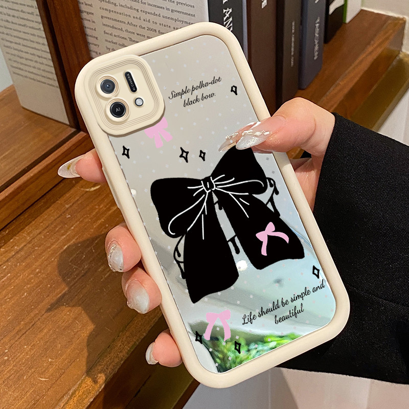 Casing Hp OPPO A16K OPPO A16E Case Cesing cermin Silikon HP Kasing pita beludru Casing ponsel Softca