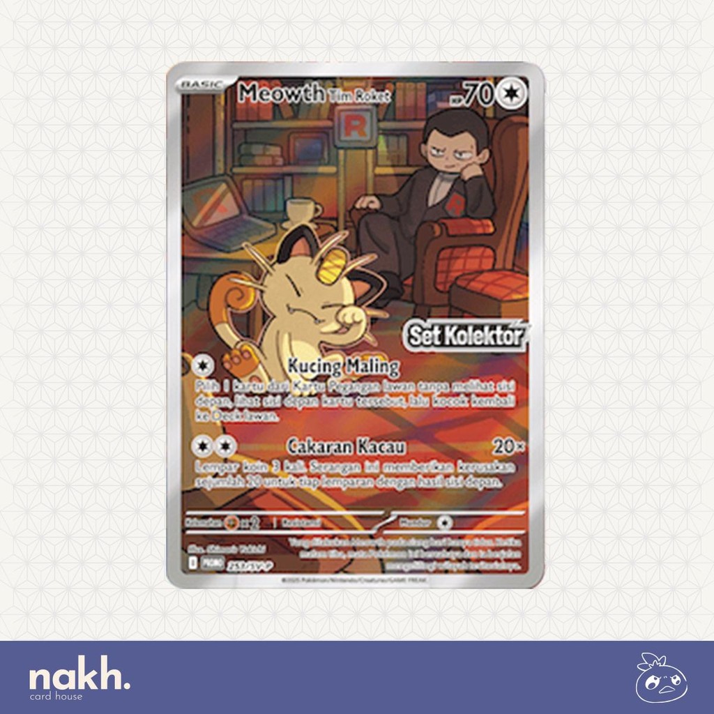 Kartu Pokemon TCG Indonesia Promo Set Kolektor Kehadiran Juara sv10s Meowth Sealed
