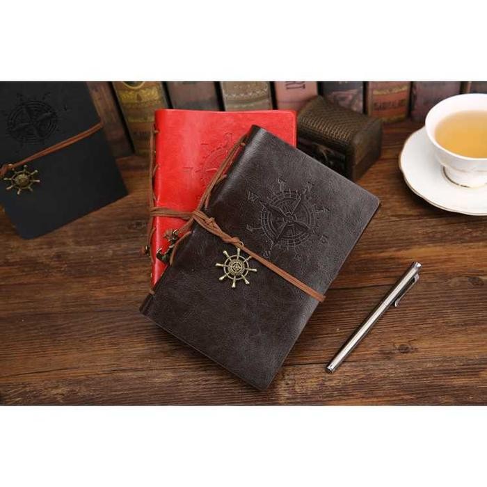 

BUKU CATATAN BINDER KULIT RETRO COMPASS KERTAS A5 - COKLAT KODE 1286